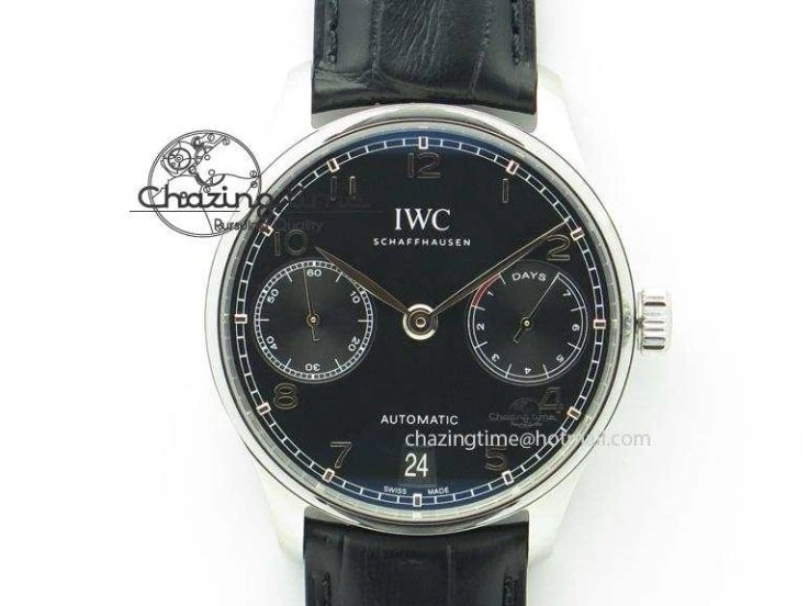 MIROTIME 0724 Timeless Portuguese Chrono IW371606 ZF 1:1 Best Edition Blue Dial on Black Leather Strap A 7099